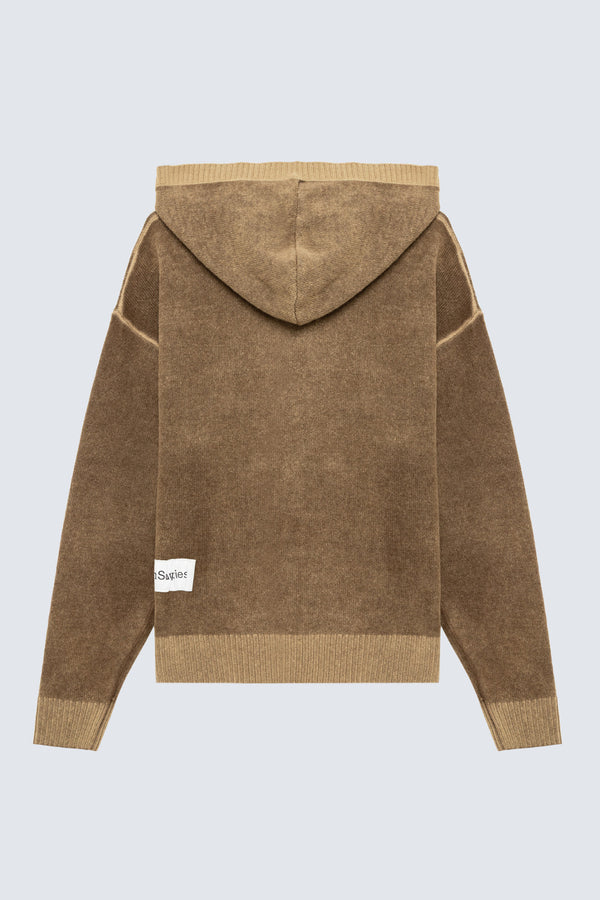 felpa HOOD ZIP marrone